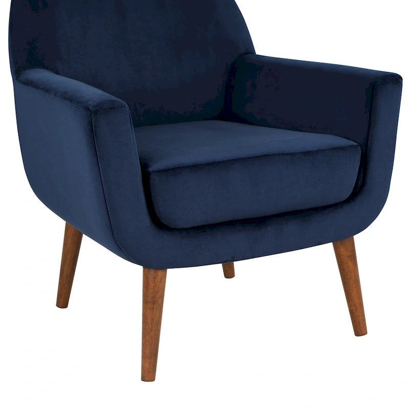 Fauteuil en velours du milieu du siècle