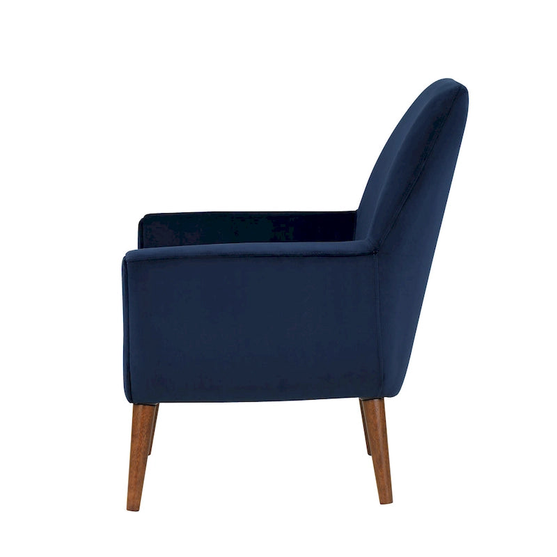 Fauteuil en velours du milieu du siècle