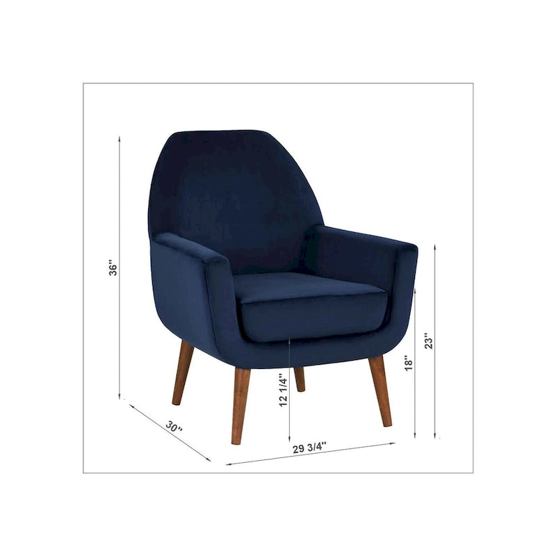 Fauteuil en velours du milieu du siècle