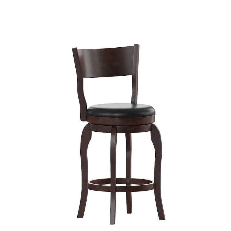 Tabouret de comptoir pivotant en bois rembourré