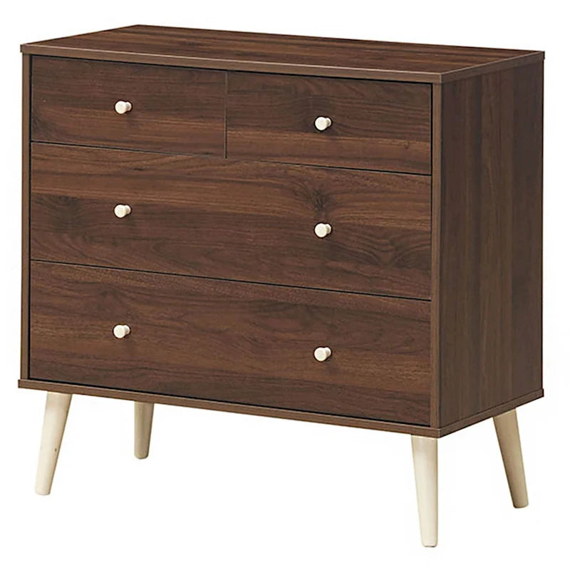 Commode 4 tiroirs avec armoire de rangement en bois
