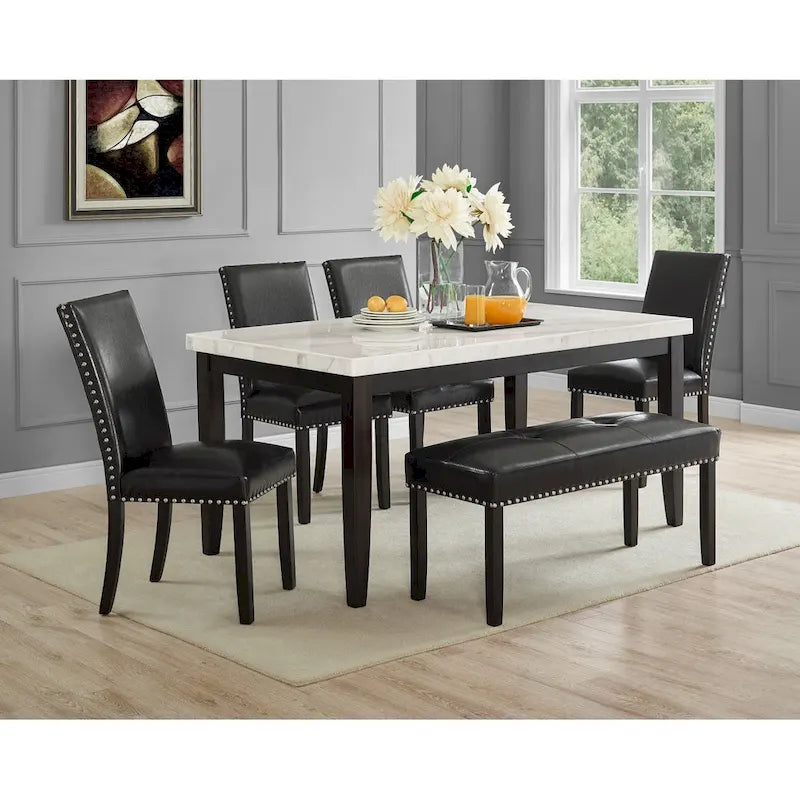 Table à manger en marbre blanc