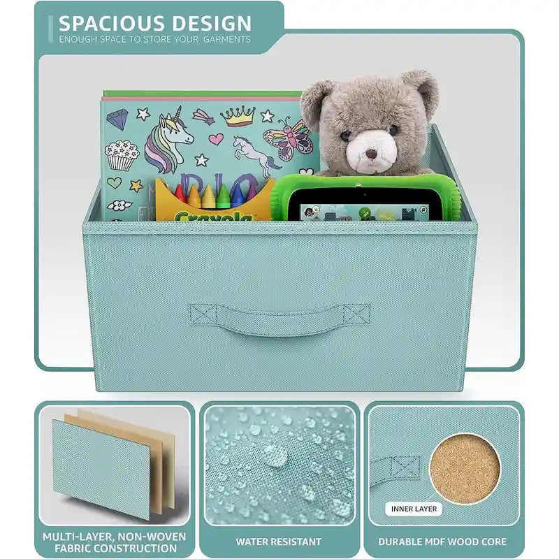Table de chevet à 2 tiroirs avec paniers de rangement en tissu, Couleurs pastel