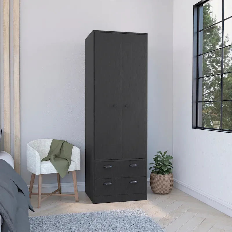 Armoire avec portes françaises et 2 tiroirs