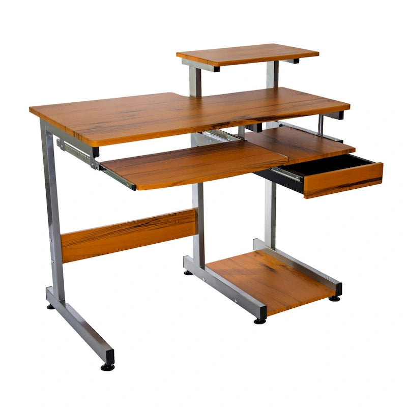 Bureau d'ordinateur avec tiroir et tablette coulissante pour clavier