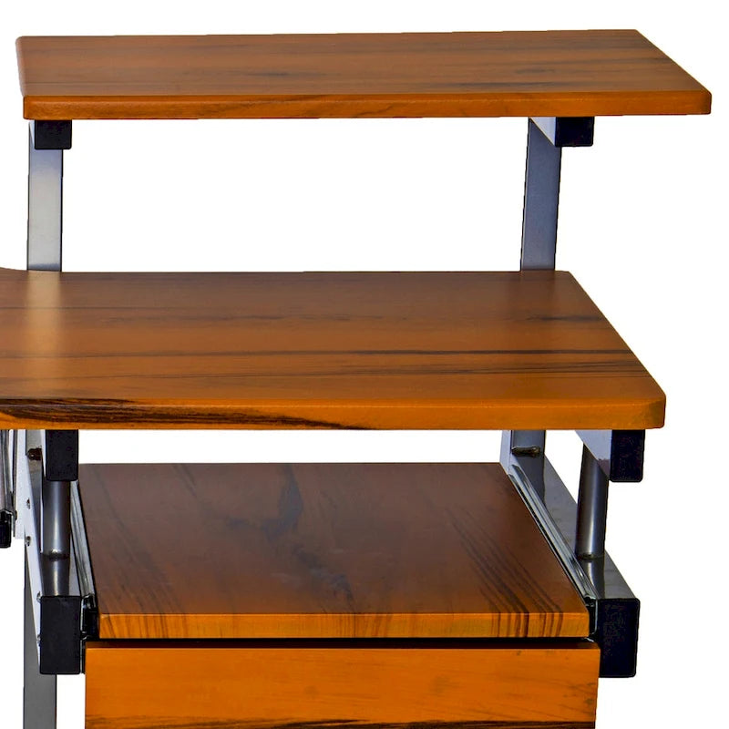 Bureau d'ordinateur avec tiroir et tablette coulissante pour clavier