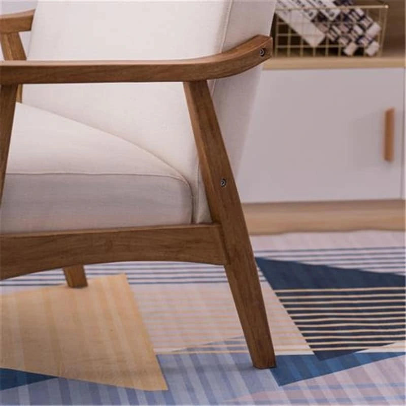 Fauteuil d'appoint en bois massif avec assise en tissu