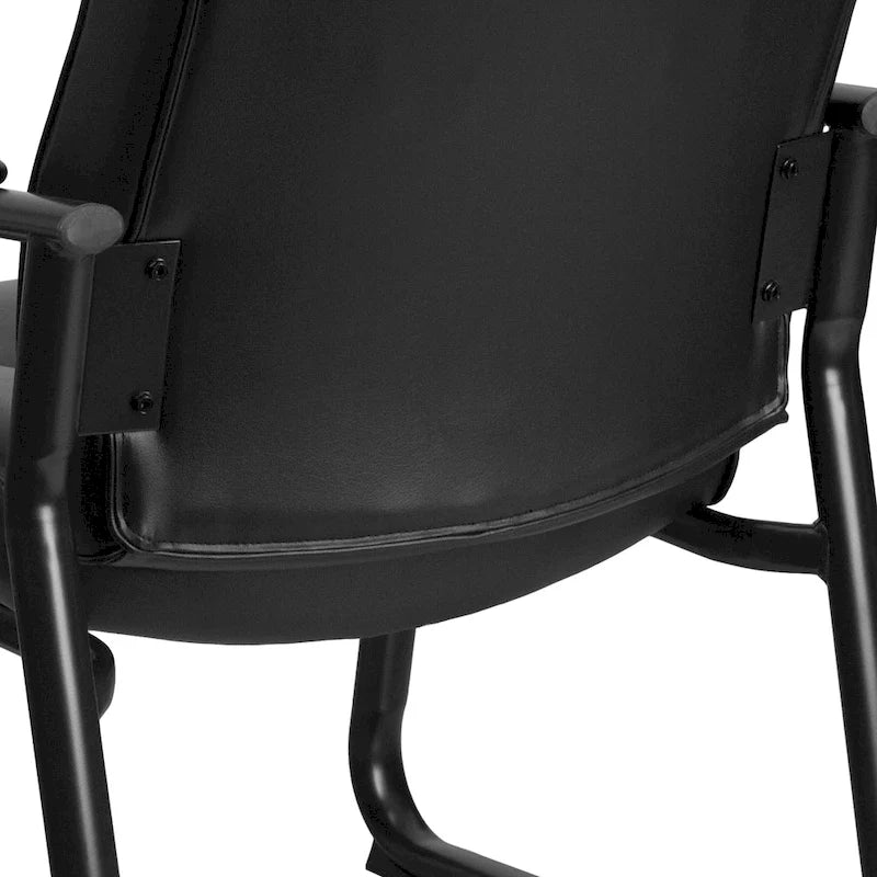 Chaise de réception de direction rembourrée à piètement luge pour grandes et fortes corpulences
