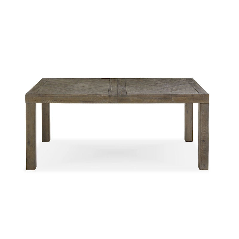 Table de salle à manger extensible de 183 à 226 cm en bois d'acacia, motif chevrons, gris