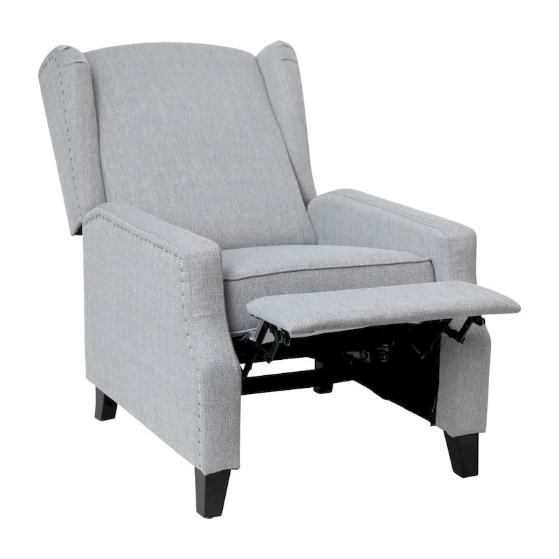 Fauteuil inclinable à dossier haut avec ressorts ensachés et garniture cloutée