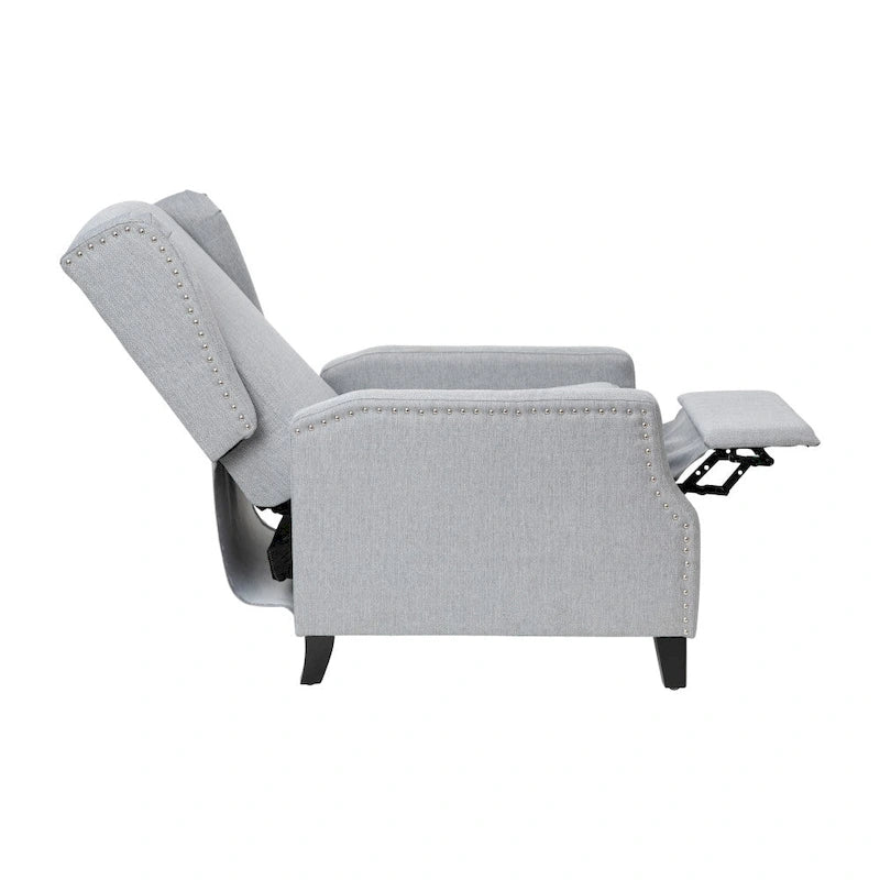 Fauteuil inclinable à dossier haut avec ressorts ensachés et garniture cloutée