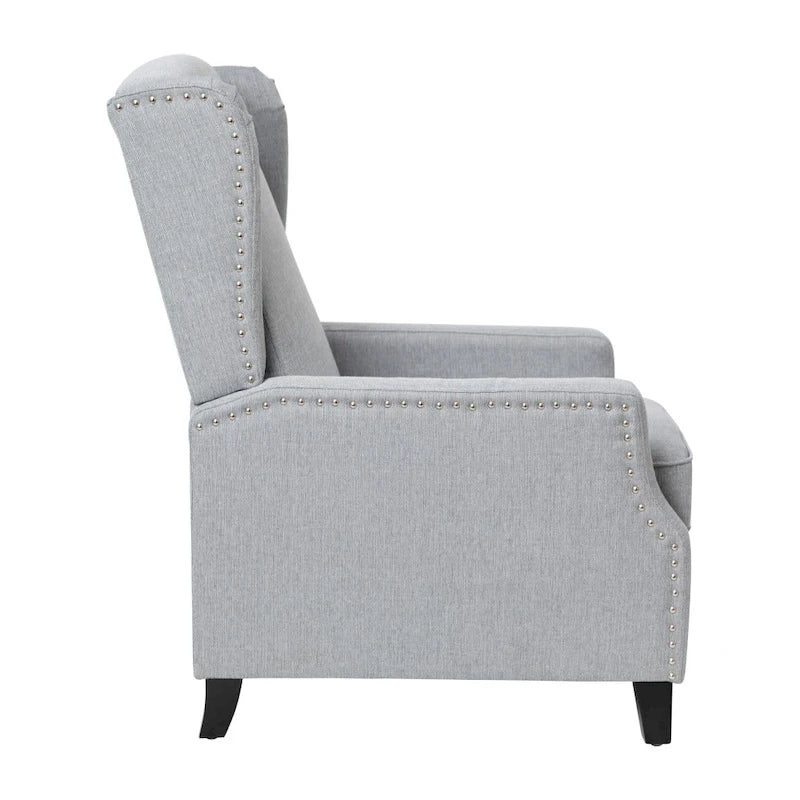 Fauteuil inclinable à dossier haut avec ressorts ensachés et garniture cloutée