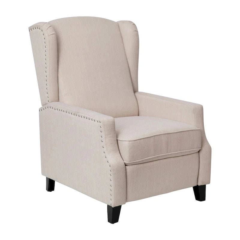 Fauteuil inclinable à dossier haut avec ressorts ensachés et garniture cloutée