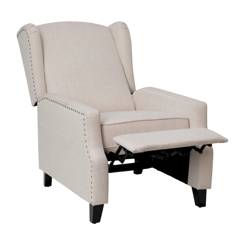 Fauteuil inclinable à dossier haut avec ressorts ensachés et garniture cloutée
