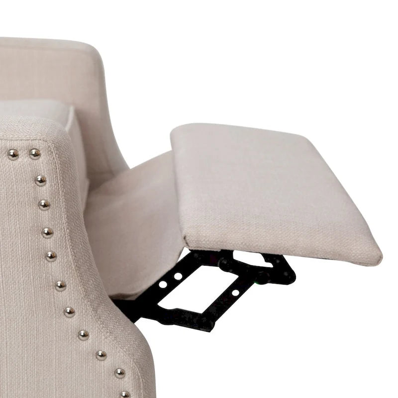 Fauteuil inclinable à dossier haut avec ressorts ensachés et garniture cloutée