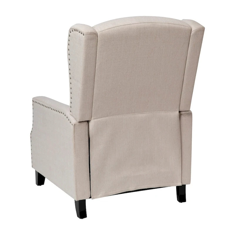 Fauteuil inclinable à dossier haut avec ressorts ensachés et garniture cloutée