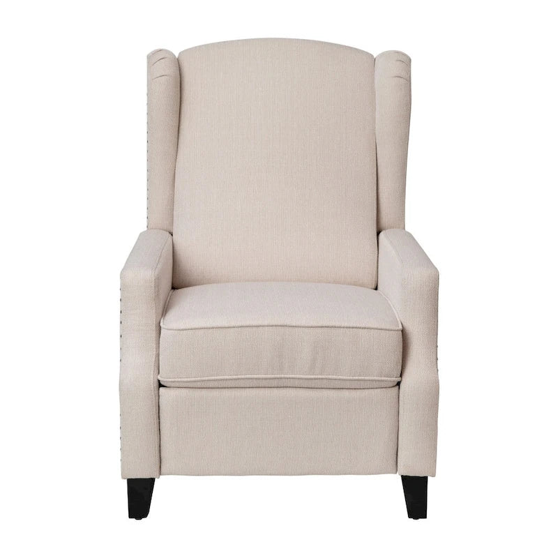 Fauteuil inclinable à dossier haut avec ressorts ensachés et garniture cloutée