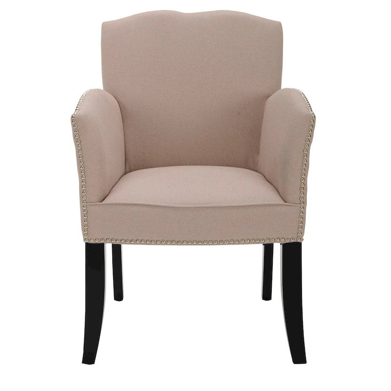 Fauteuil en lin beige - 61 cm (L) x 63,5 cm (P) x 91,5 cm (H)