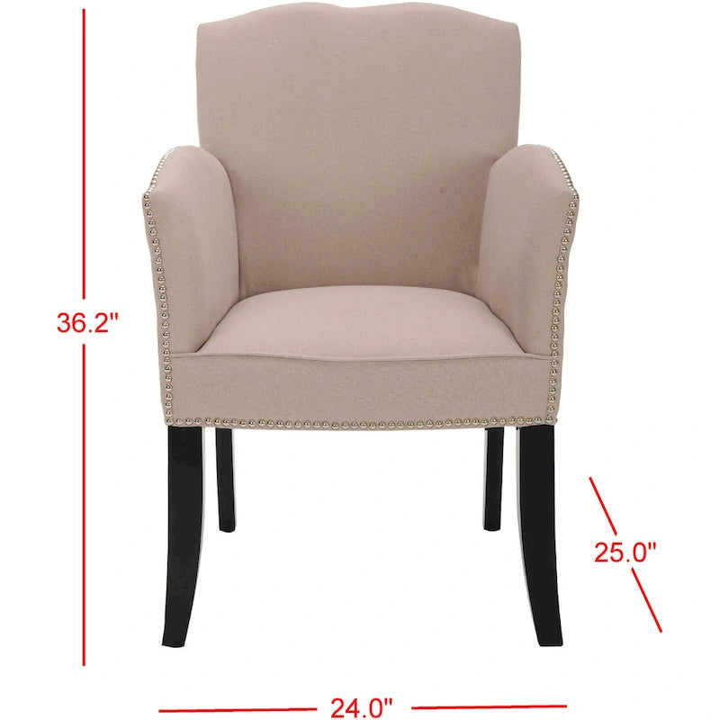Fauteuil en lin beige - 61 cm (L) x 63,5 cm (P) x 91,5 cm (H)