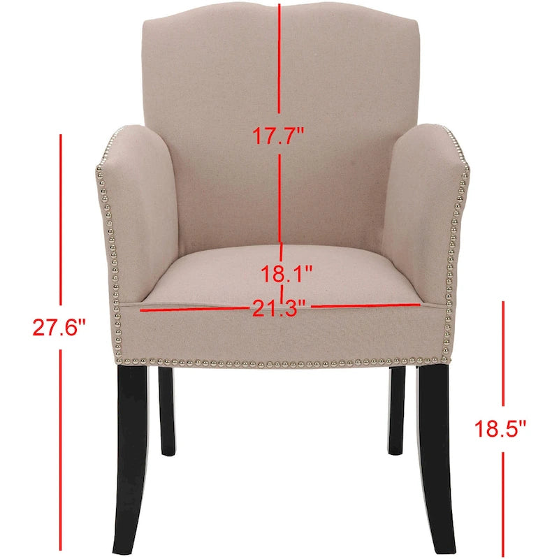 Fauteuil en lin beige - 61 cm (L) x 63,5 cm (P) x 91,5 cm (H)