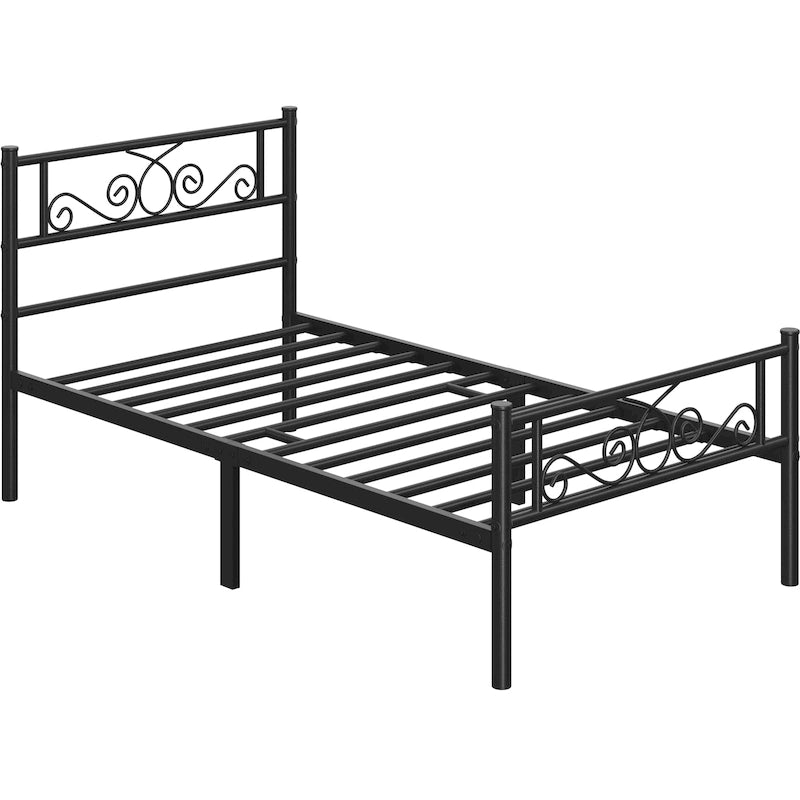 Sommier de lit double à cadre métallique défilant