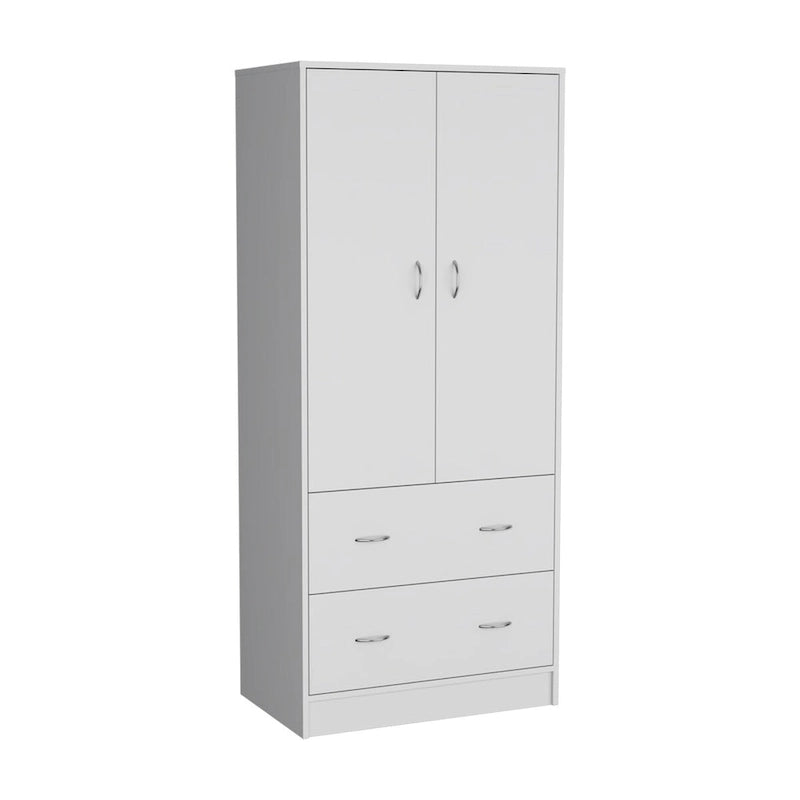 Armoire en bois composite avec deux portes et deux tiroirs