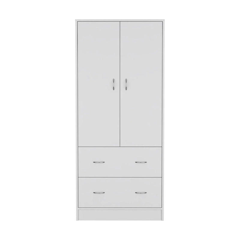 Armoire en bois composite avec deux portes et deux tiroirs