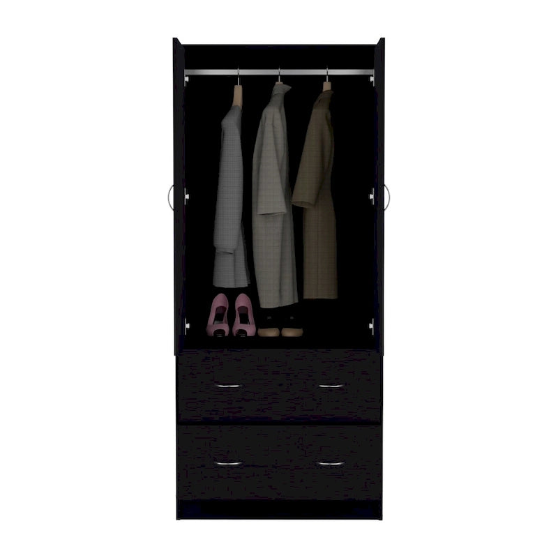 Armoire en bois composite avec deux portes et deux tiroirs