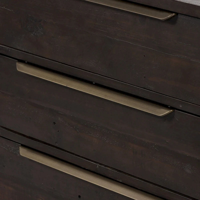 Commode 3 tiroirs en pin carbonisé