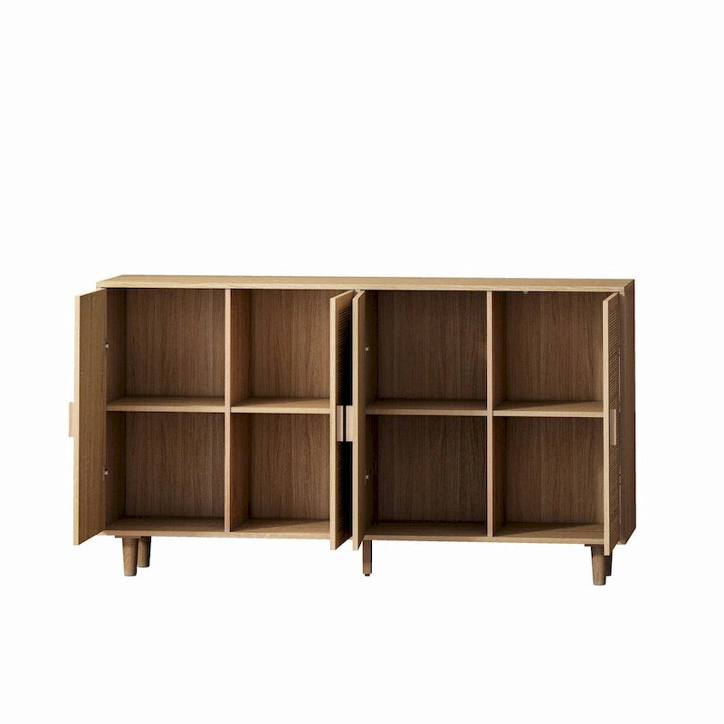 Buffet de rangement en rotin avec portes