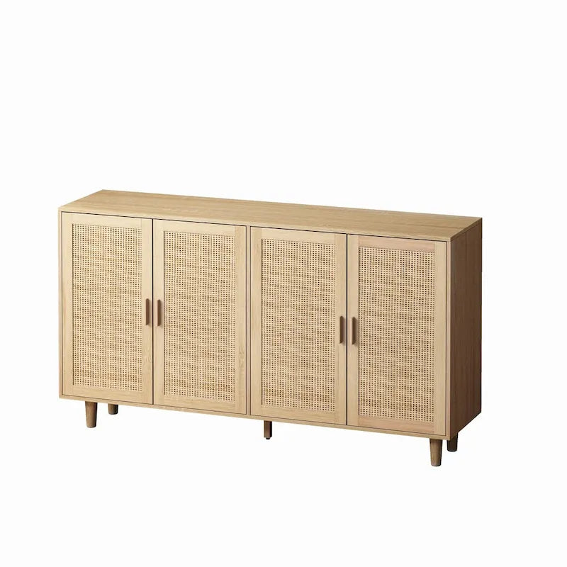 Buffet de rangement en rotin avec portes