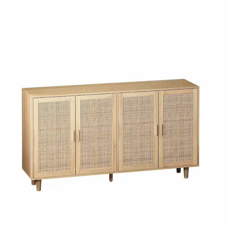 Buffet de rangement en rotin avec portes