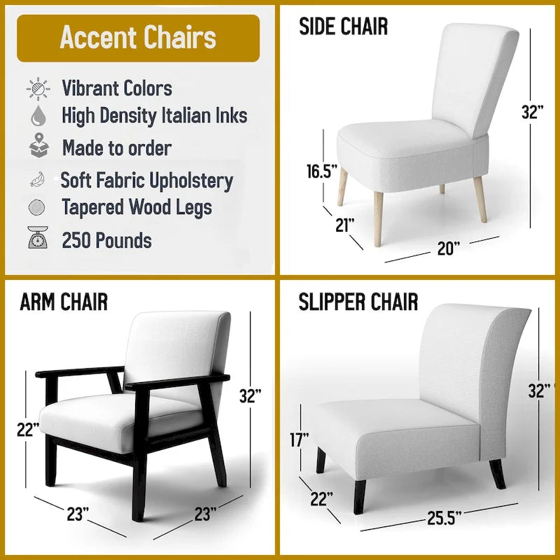 Fauteuil d'appoint rembourré à motif doré et noir Glamour