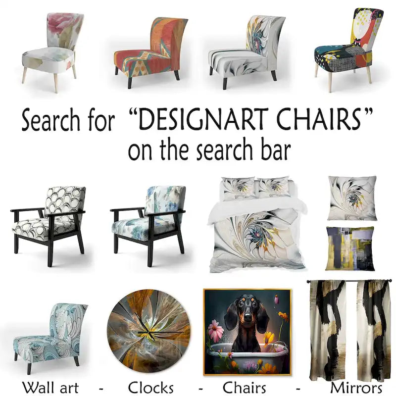 Fauteuil d'appoint rembourré à motif doré et noir Glamour