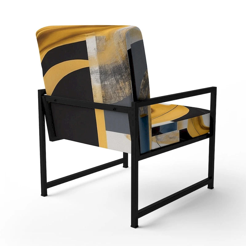 Fauteuil d'appoint rembourré à motif doré et noir Glamour