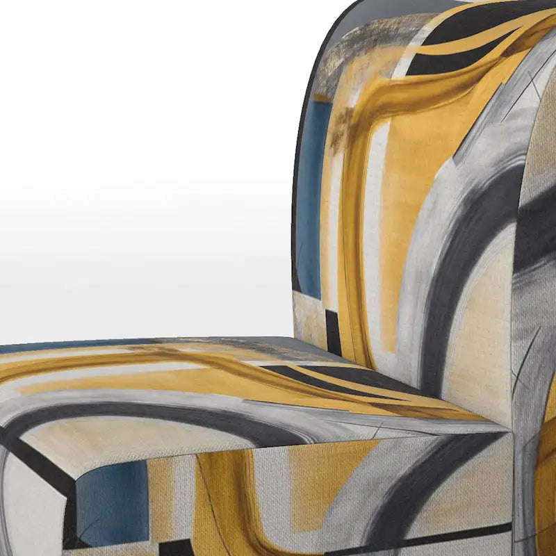 Fauteuil d'appoint rembourré à motif doré et noir Glamour