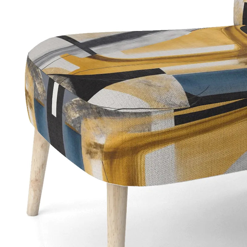 Fauteuil d'appoint rembourré à motif doré et noir Glamour