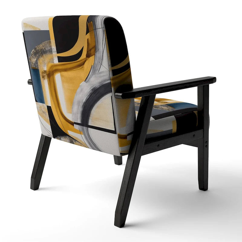Fauteuil d'appoint rembourré à motif doré et noir Glamour
