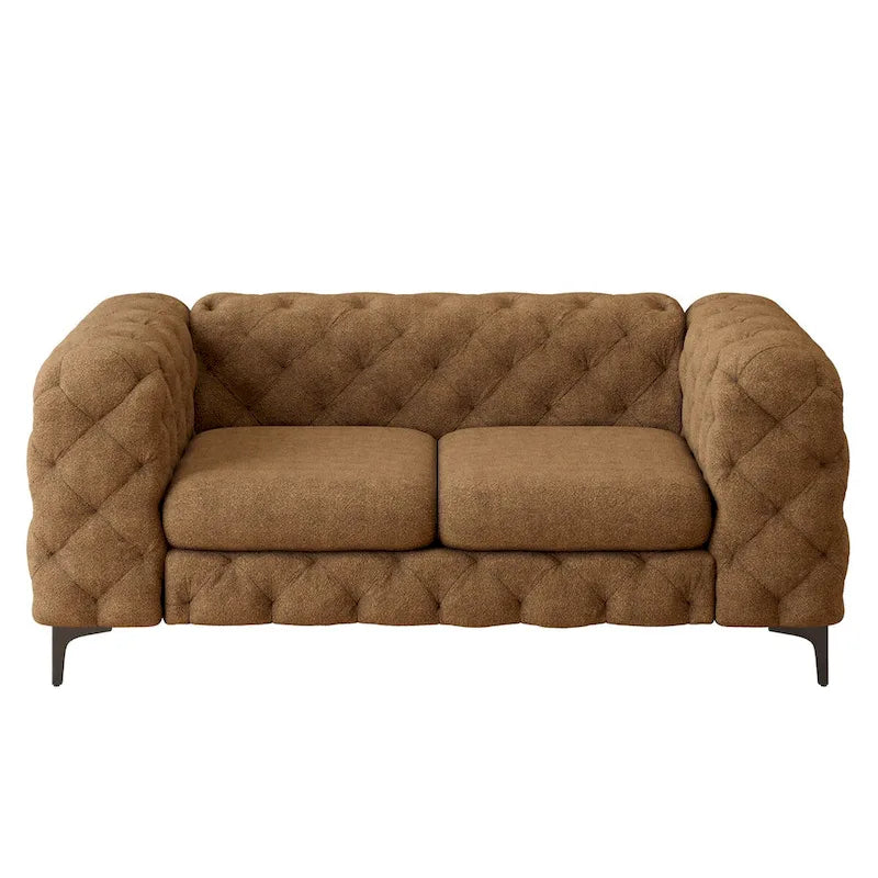 Causeuse Chesterfield capitonnée en velours