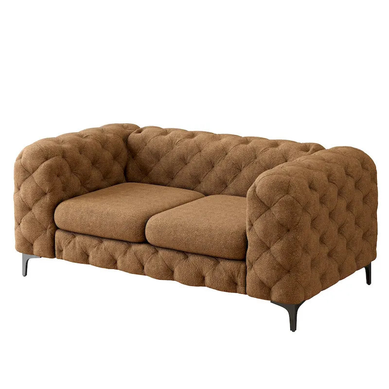 Causeuse Chesterfield capitonnée en velours