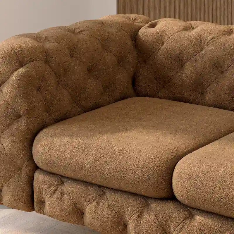 Causeuse Chesterfield capitonnée en velours