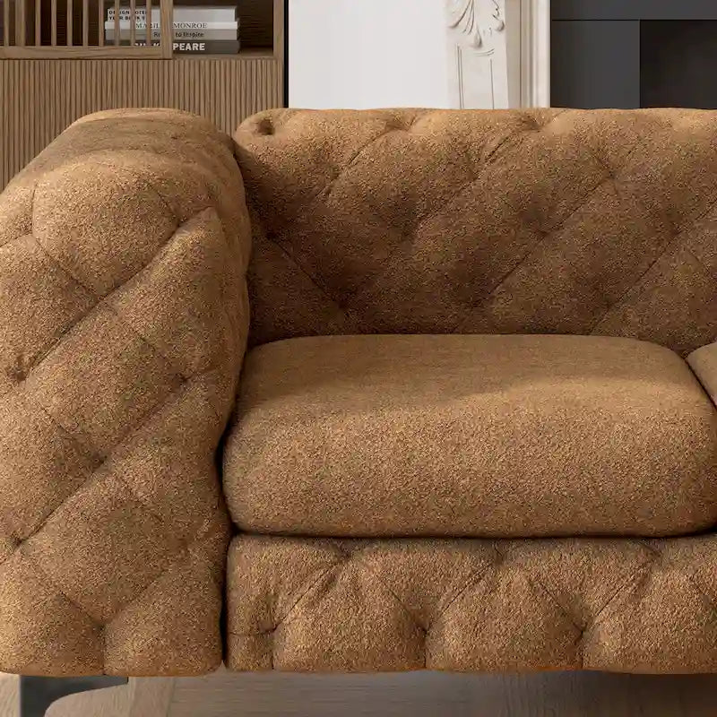 Causeuse Chesterfield capitonnée en velours